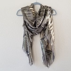 Animal print metalic shimmer scarf